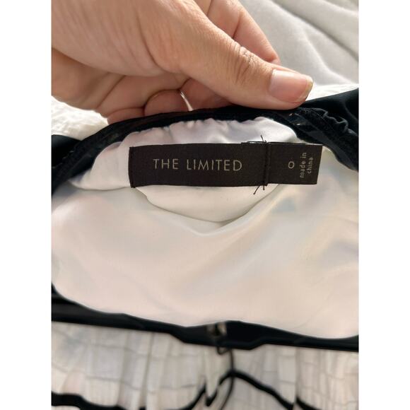 The Limited Women's Striped Strapless Mini Dress Cocktail White Black Size 0 - Picture 8 of 12